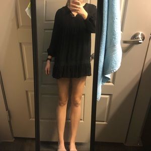 Long sleeve black lace boutique dress
